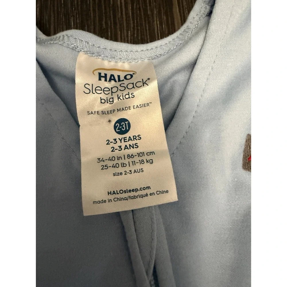 Halo Sleep Sack Wearable Blanket Big Kids Sz 2-3T  25-40 Lbs Blue Tractor